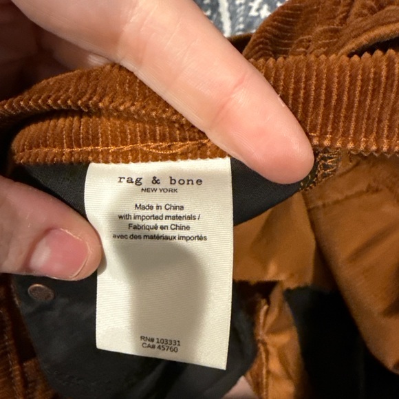 rag & bone Women’s Gold Corduroy Pants - Picture 5 of 6